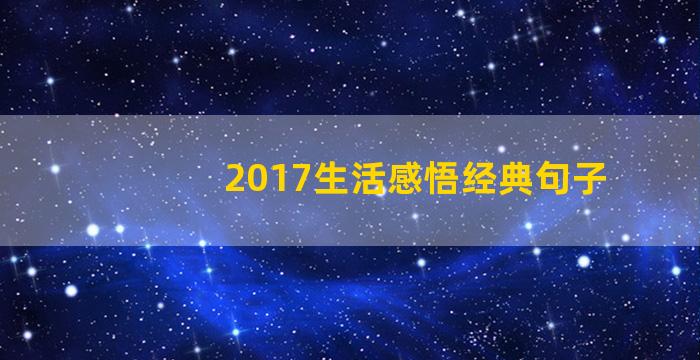 2017生活感悟经典句子
