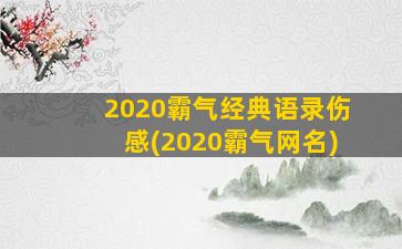 2020霸气经典语录伤感(2020霸气网名)