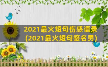 2021最火短句伤感语录(2021最火短句签名男)