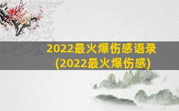 2022最火爆伤感语录(2022最火爆伤感)