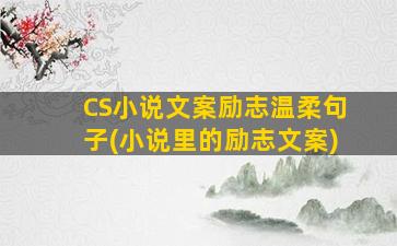 CS小说文案励志温柔句子(小说里的励志文案)