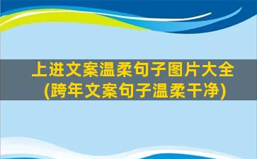 上进文案温柔句子图片大全(跨年文案句子温柔干净)