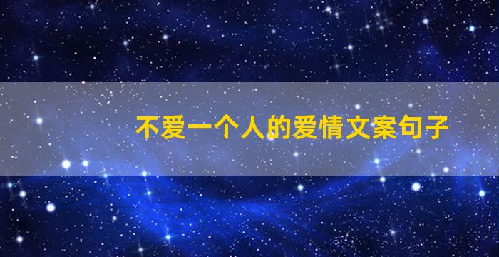 不爱一个人的爱情文案句子