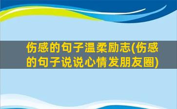 伤感的句子温柔励志(伤感的句子说说心情发朋友圈)