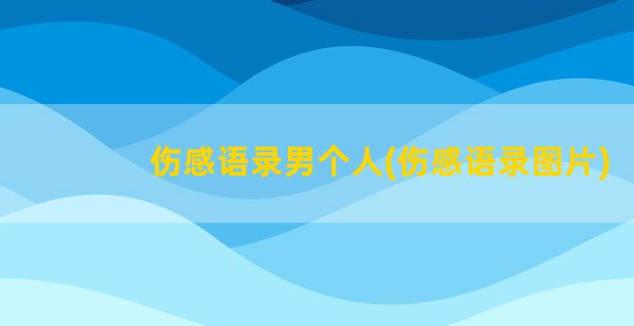 伤感语录男个人(伤感语录图片)