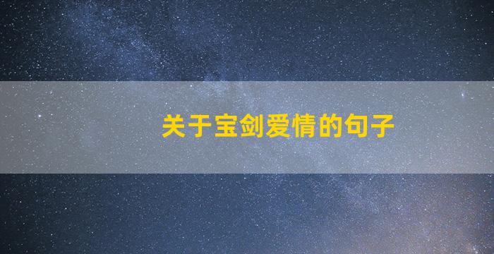 关于宝剑爱情的句子