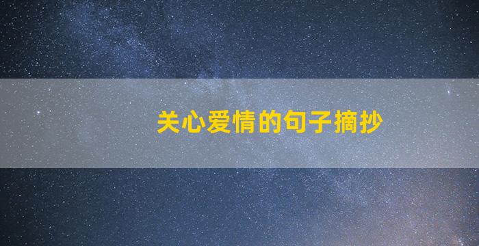 关心爱情的句子摘抄