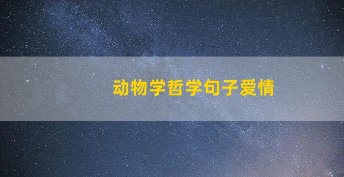 动物学哲学句子爱情