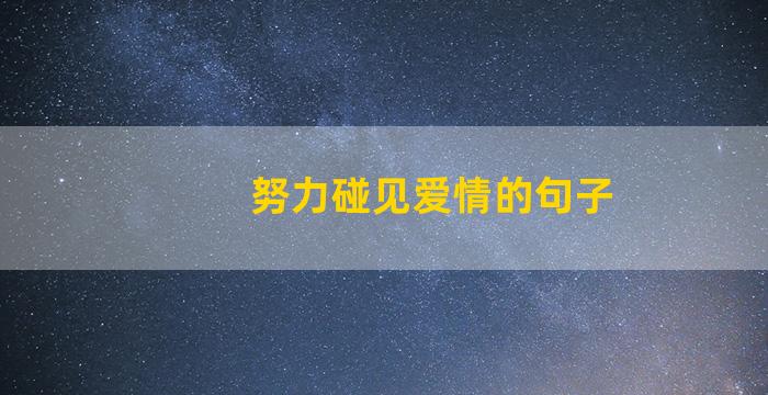 努力碰见爱情的句子