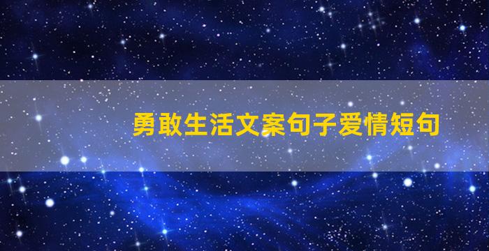 勇敢生活文案句子爱情短句