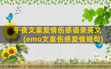 午夜文案爱情伤感语录英文(emo文案伤感爱情短句)