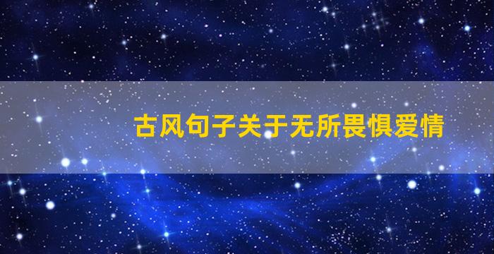 古风句子关于无所畏惧爱情