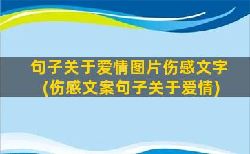 句子关于爱情图片伤感文字(伤感文案句子关于爱情)