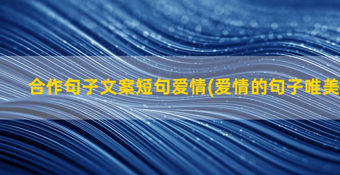 合作句子文案短句爱情(爱情的句子唯美短句文案)