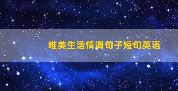 唯美生活情调句子短句英语