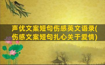 声优文案短句伤感英文语录(伤感文案短句扎心关于爱情)