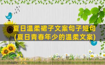 夏日温柔裙子文案句子短句(夏日青春年少的温柔文案)