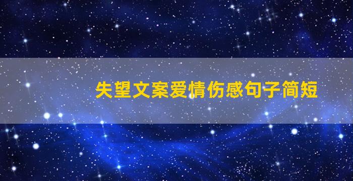 失望文案爱情伤感句子简短