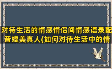 对待生活的情感情侣间情感语录配音媲美真人(如何对待生活中的情感)