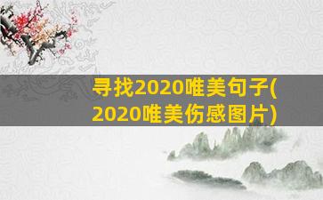 寻找2020唯美句子(2020唯美伤感图片)