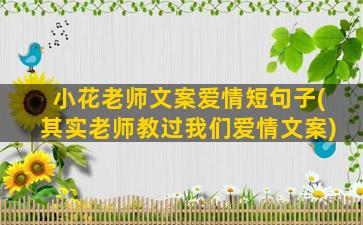 小花老师文案爱情短句子(其实老师教过我们爱情文案)