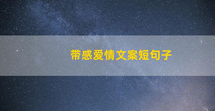 带感爱情文案短句子