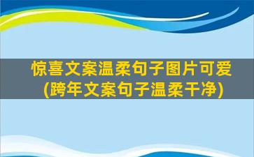 惊喜文案温柔句子图片可爱(跨年文案句子温柔干净)