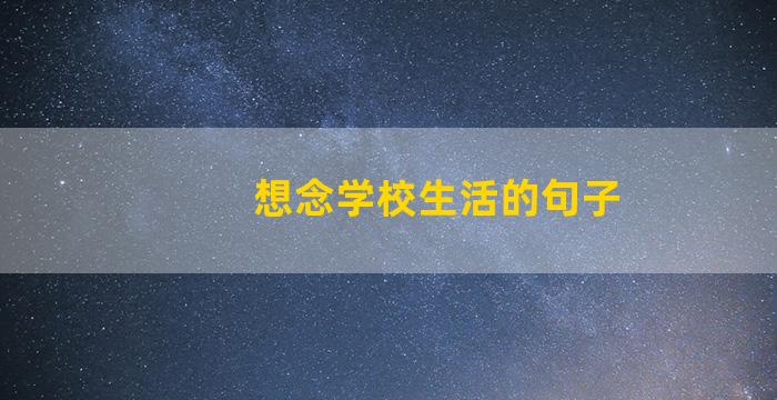 想念学校生活的句子