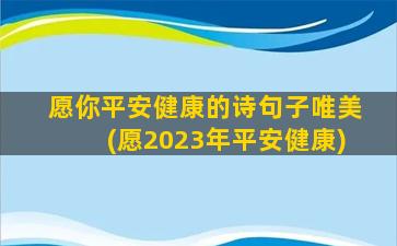 愿你平安健康的诗句子唯美(愿2023年平安健康)