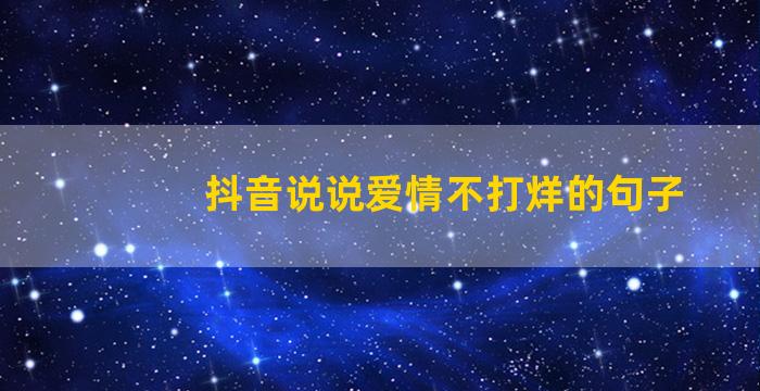 抖音说说爱情不打烊的句子