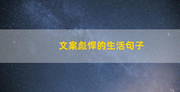 文案彪悍的生活句子