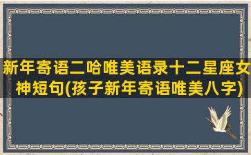 新年寄语二哈唯美语录十二星座女神短句(孩子新年寄语唯美八字)