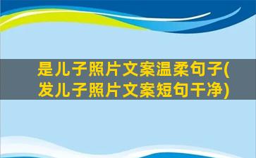 是儿子照片文案温柔句子(发儿子照片文案短句干净)