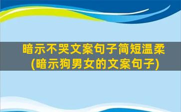 暗示不哭文案句子简短温柔(暗示狗男女的文案句子)