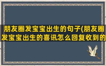 朋友圈发宝宝出生的句子(朋友圈发宝宝出生的喜讯怎么回复收到的祝福语)