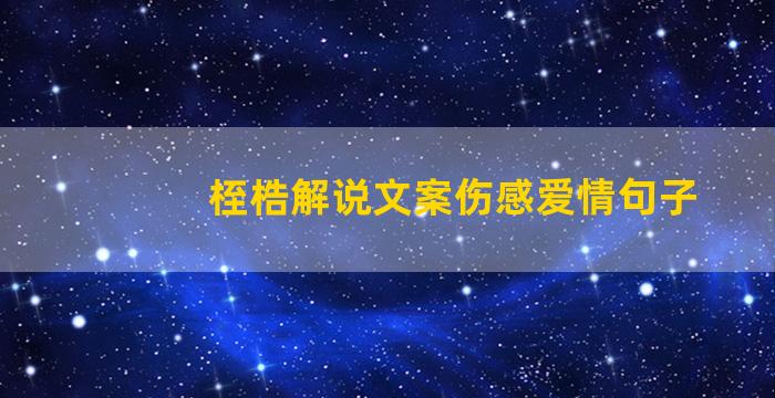 桎梏解说文案伤感爱情句子