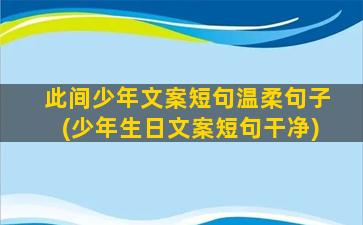 此间少年文案短句温柔句子(少年生日文案短句干净)