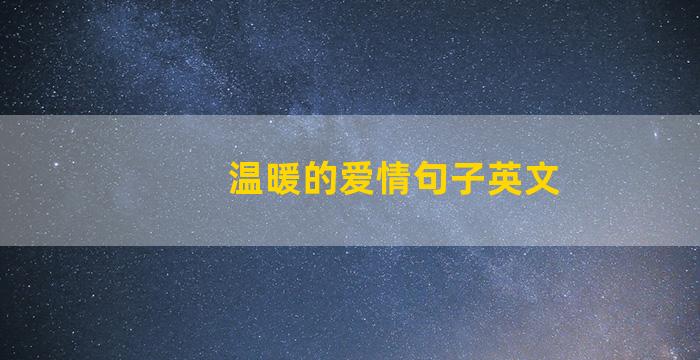 温暖的爱情句子英文