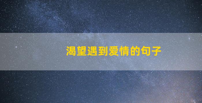 渴望遇到爱情的句子