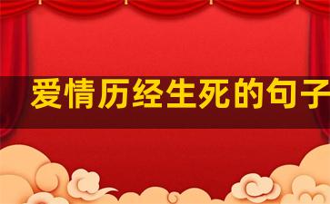 爱情历经生死的句子说说