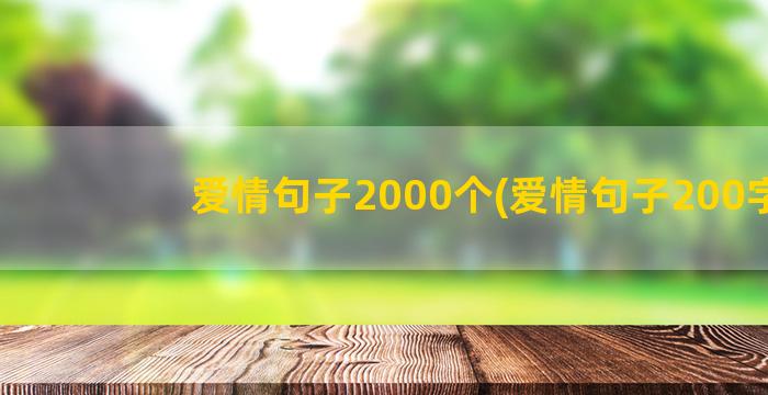 爱情句子2000个(爱情句子200字)