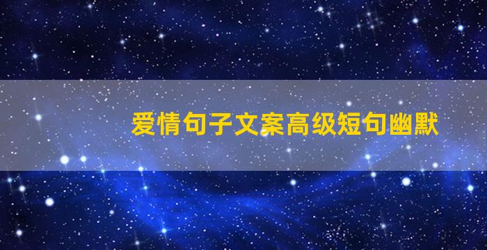 爱情句子文案高级短句幽默