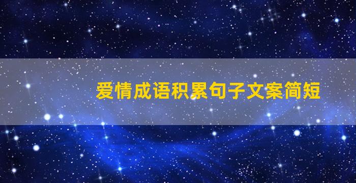 爱情成语积累句子文案简短