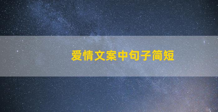 爱情文案中句子简短