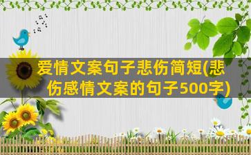 爱情文案句子悲伤简短(悲伤感情文案的句子500字)