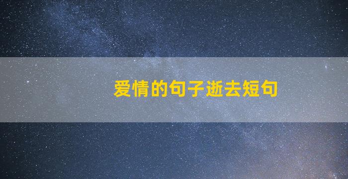 爱情的句子逝去短句