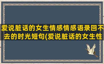 爱说脏话的女生情感情感语录回不去的时光短句(爱说脏话的女生性格)