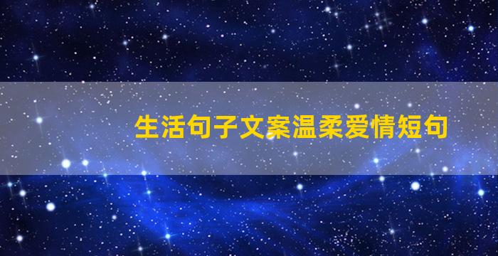 生活句子文案温柔爱情短句