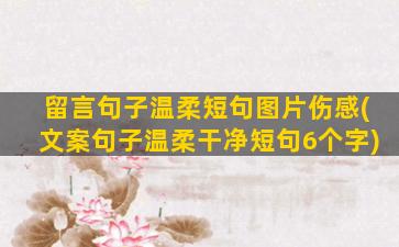 留言句子温柔短句图片伤感(文案句子温柔干净短句6个字)