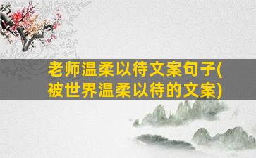 老师温柔以待文案句子(被世界温柔以待的文案)